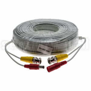 Cablu CCTV, coaxial semnal video, 40m, conectori BNC si alimentare, 40m BNC cable