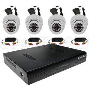 Kit complet supraveghere 4 camere interior cu DVR, cabluri de 10m si surse 12V DVRHD-46104