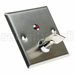 Buton control acces inox cu cheie si LED, ingropat, DR-K1