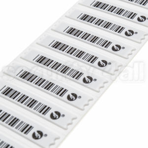 Etichete antifurt adezive Sensormatic acustomagnetice cu cod de bare fals, Sensormatic DR Label